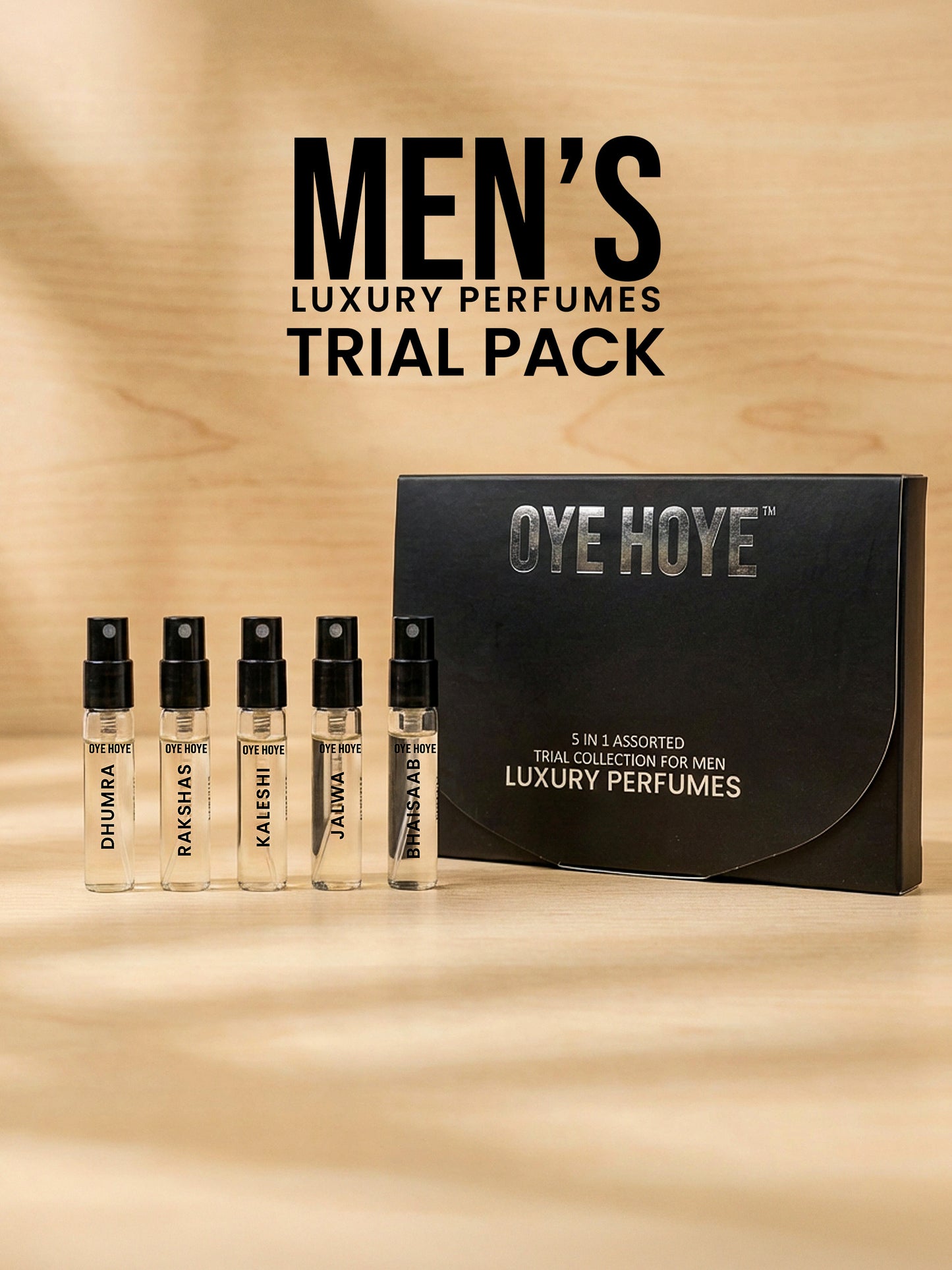 Men's Trial Pack Of 5 EDP Perfume Tester 2ml Each